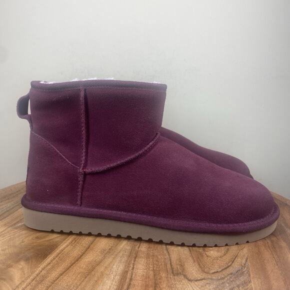 Koolaburra By UGG Womens Cherry Red Size 8 Mini Sheepskin Winter Booties - Picture 1 of 8